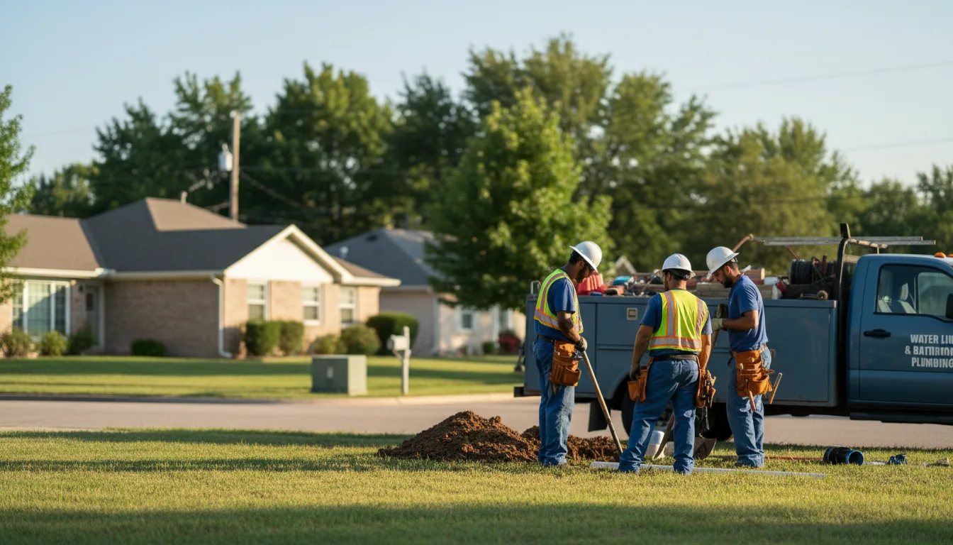 Residential water line and bathroom plumbing service in Lake Dallas, TX